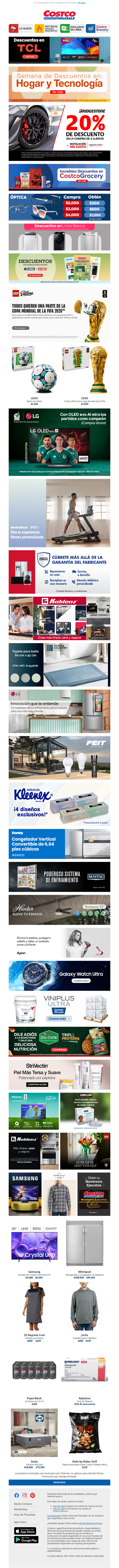 Semana de Descuentos en Hogar, Línea Blanca, Pantallas y Tecnología