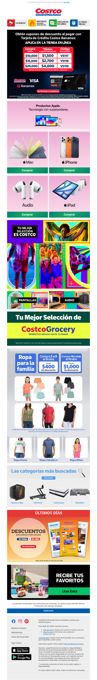 Hasta $4,000 de Descuento al Pagar con TDC Costco ❤️