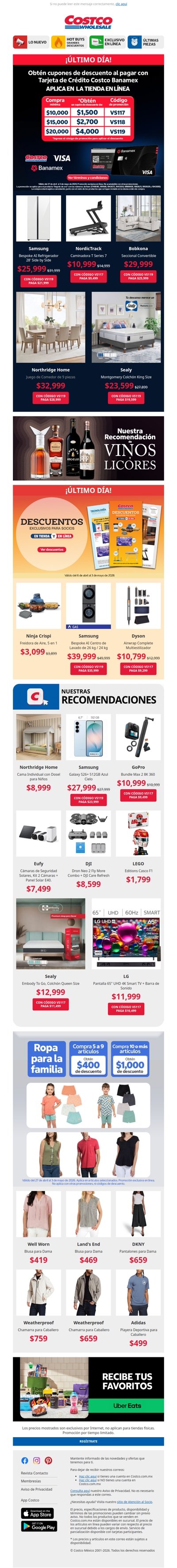 ¡Último Día! Cupones de Descuento con tu TDC Costco Banamex 🖤