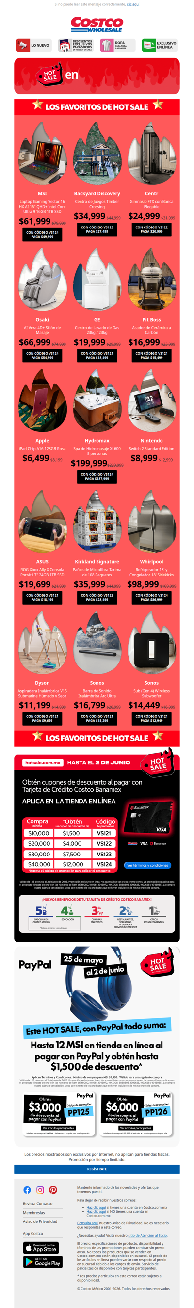 Los Favoritos de Hot Sale 🔥 Cupones de Descuento + MSI en la Tienda en Línea
