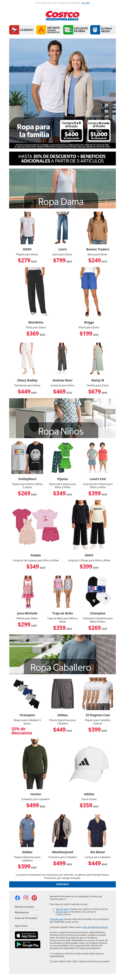Beneficios Adicionales al Comprar 5 Artículos o más en Ropa