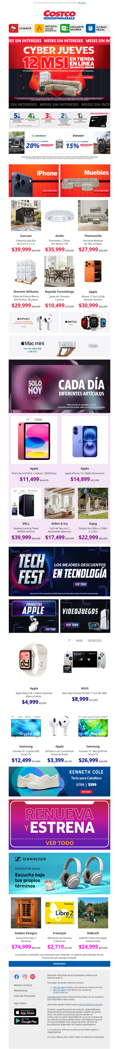 ¡Cyber Jueves! Solo hoy 12 MSI en tus Compras en Línea