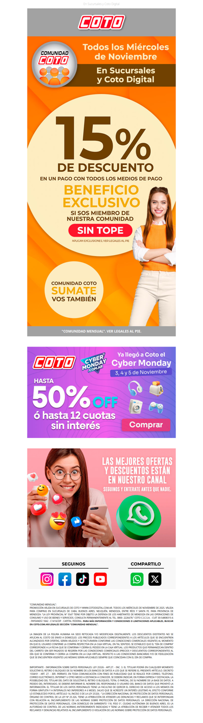 15% SIN TOPE 🧡 Miércoles día de Comunidad