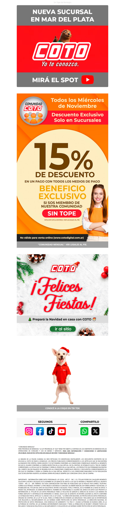 15% Comunidad 📣  Miércoles Exclusivo Sucursales