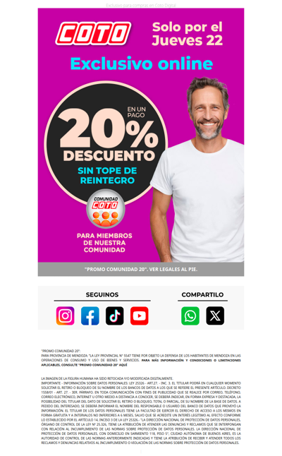 Jueves Sin Tope ⚡ 20% OFF Digital