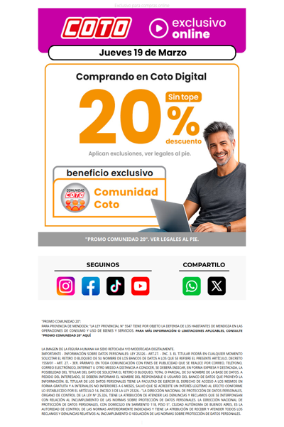 20% OFF Sin Tope 📱 Jueves Digital