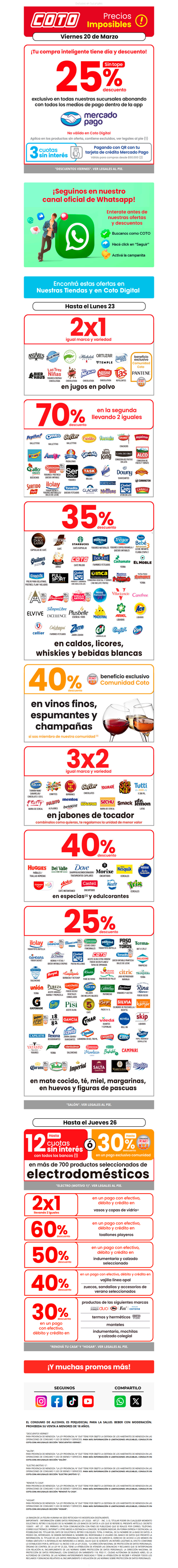 Viernes de COTO 😃 25% con Mercado Pago