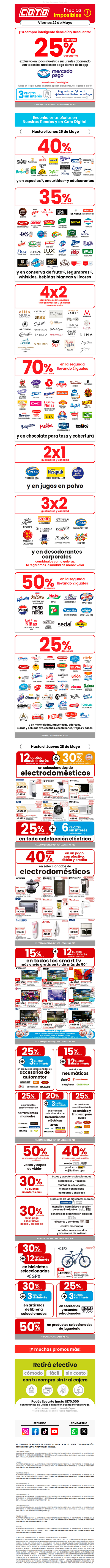 Ya se deja ver el finde XL 🛒 25% con Mercado Pago