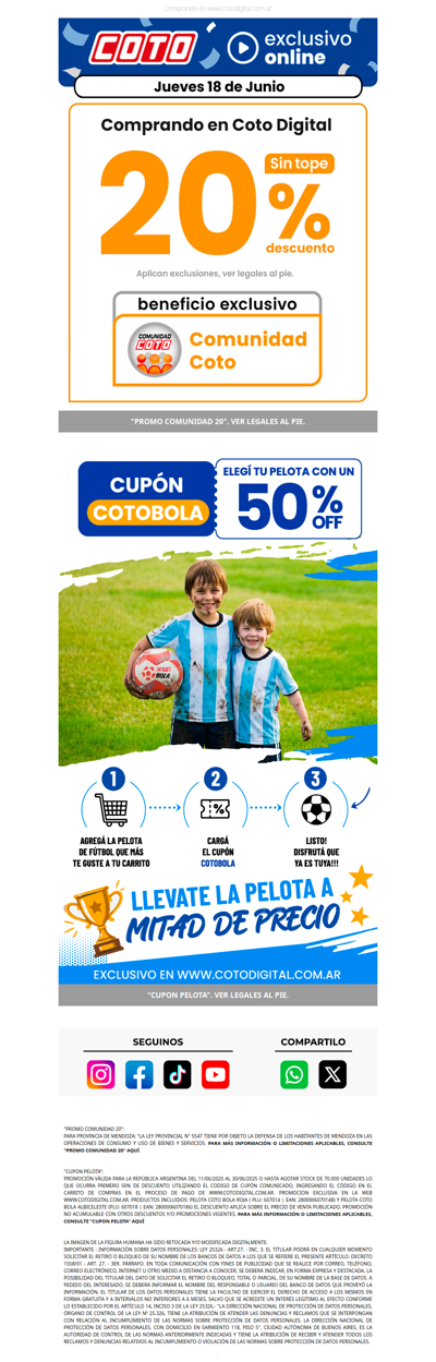 ¡Golazo! ⚽ 20% OFF Sin Tope Online