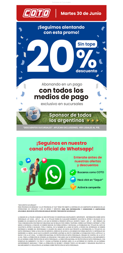 Este descuento levanta la copa 🏆 20% SIN TOPE