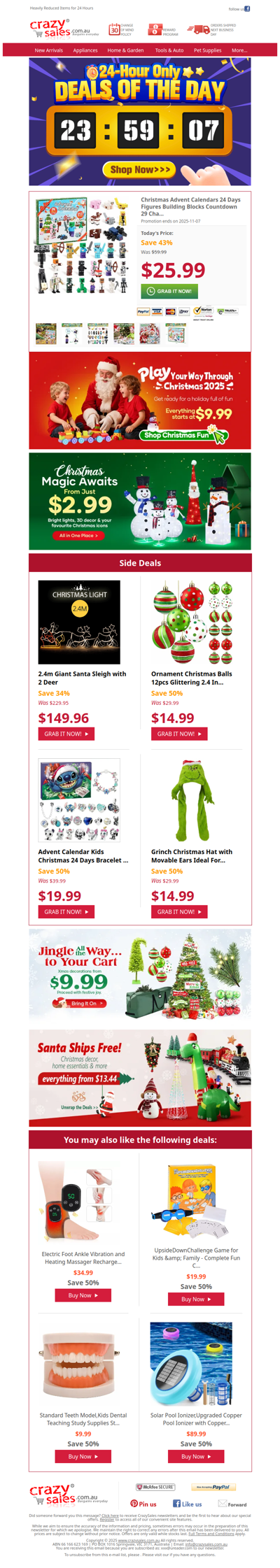 Email Exclusive Deal – Christmas Advent Blocks for Just $25.99