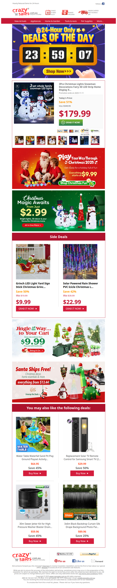 $179.99 Snowman Lights — Holiday Charm in 3 Shining Figures