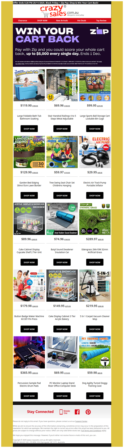 Black Friday × Zip Pay: Shop & Win Your Cart Back! 🎉