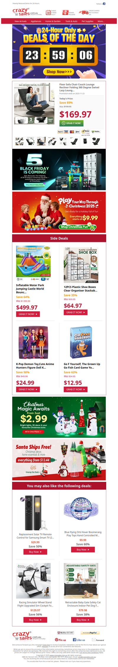 Today Only: Free Shipping on Our Comfy Floor Sofa $169.97