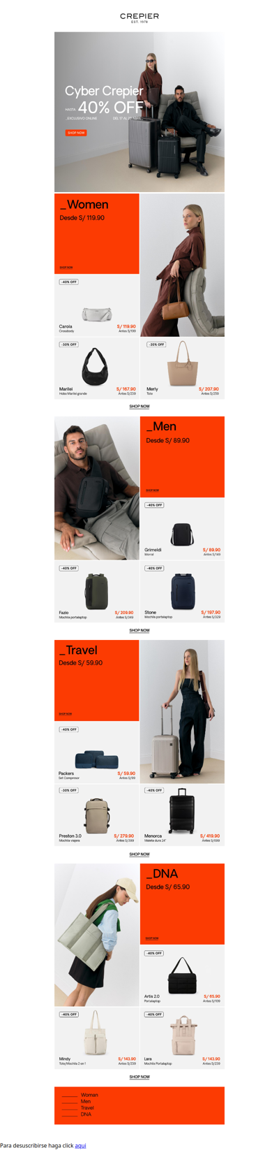 CYBER CREPIER | Tu selección favorita hasta con 40% OFF