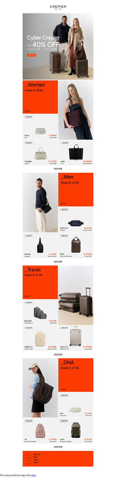 ÚLTIMOS DÍAS 🚨 | CYBER CREPIER HASTA 40% OFF