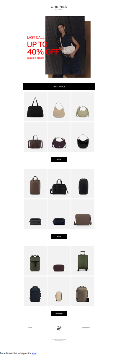 LAST CALL | Productos con hasta 40% OFF