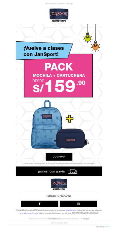 ¿Ya las compraste? 🎒 Mochila + cartuchera DESDE S/ 159.90 🤩