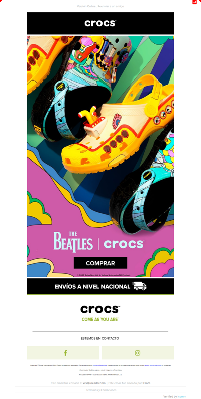 Llegó The Beatles x Crocs. 💛 Fab Four! 💛