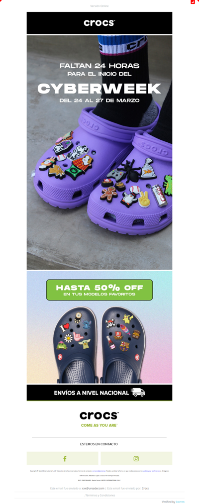 Ya comienza el Cyber Week Crocs 🤩 ¡Faltan 24 horas! ⏰