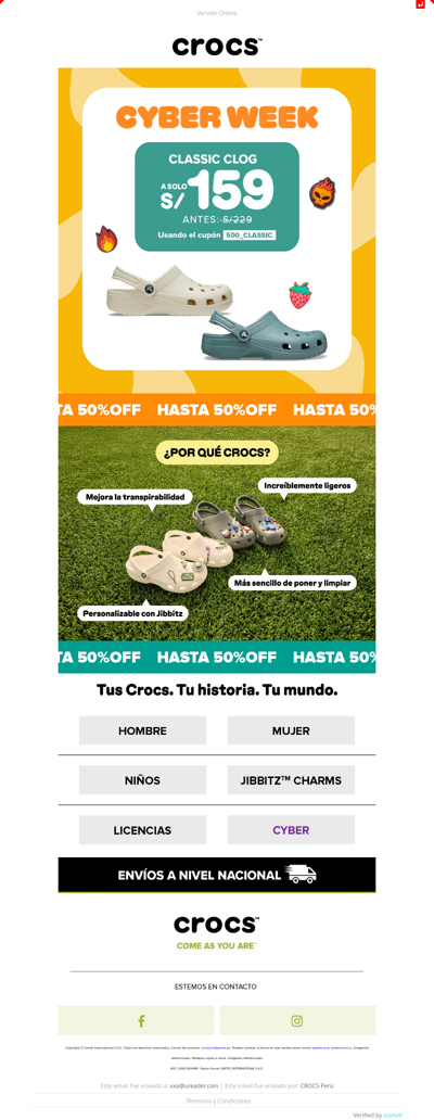 😍 ¡Classic Clog a S/159 usando el cupón 500_CLASSIC!