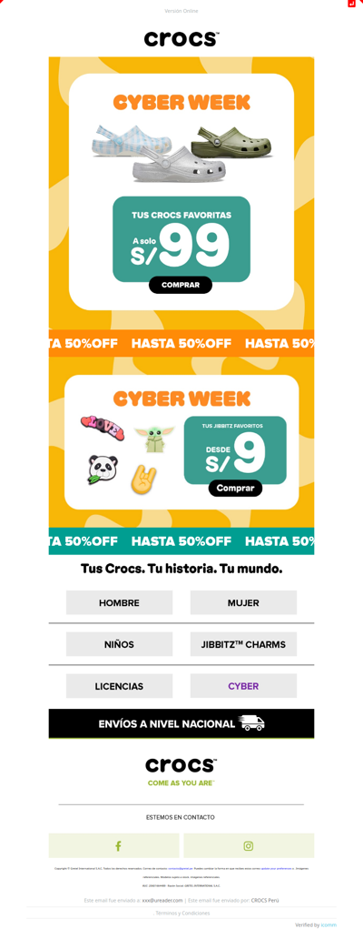 ¡El precio que te mereces! 🤩 3 Estilos Crocs a solo S/99