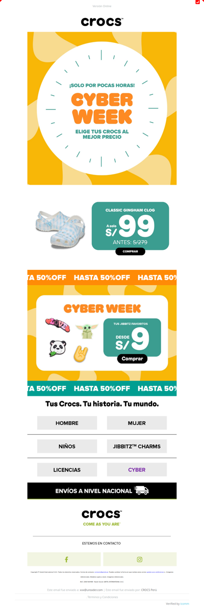 🚨 ¡SOLO S/99! El Gingham Clog está a punto de agotarse