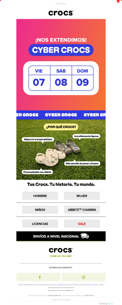 💥 ¡Nos extendimos! Aún puedes aprovechar el Cyber CROCS🐊