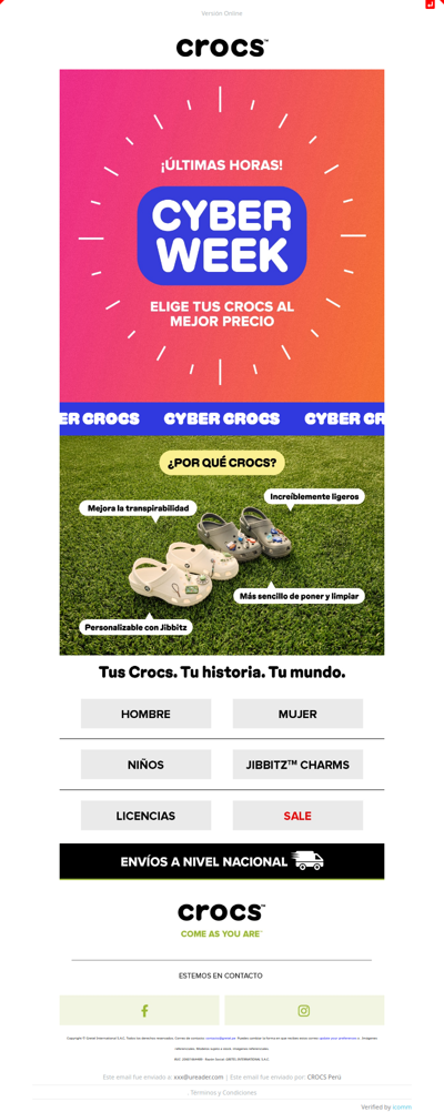 ⚡ ¡Últimas horas del Cyber CROCS! 🐊