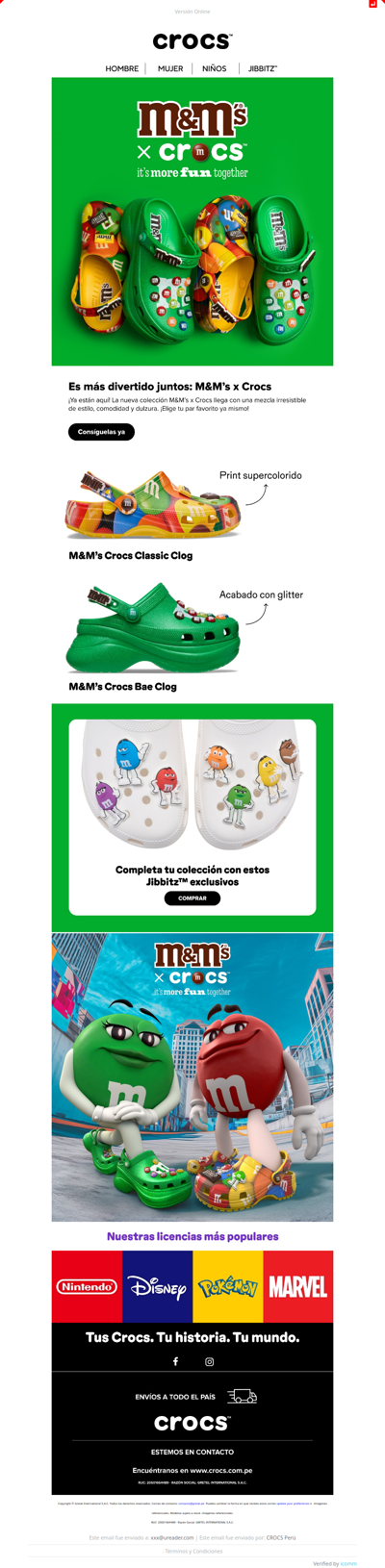 🔴🟡¡M&M’s x Crocs! Dulzura y estilo en cada paso
