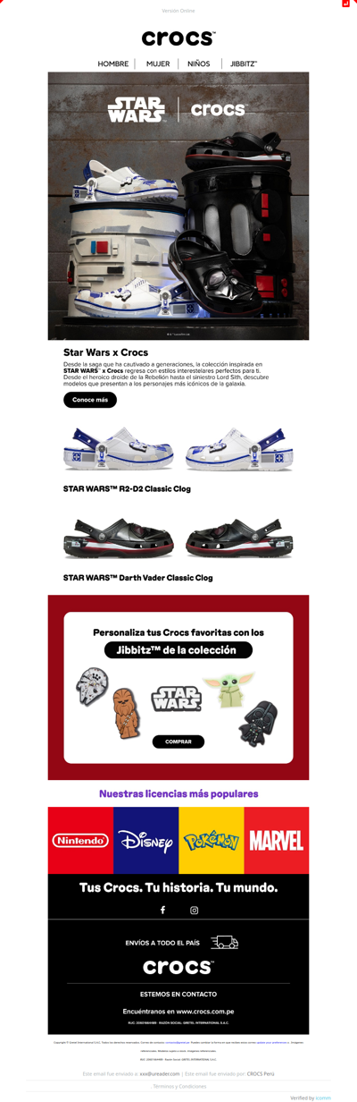 ⚔️ Star Wars x Crocs: Darth Vader y R2-D2 ya están aquí