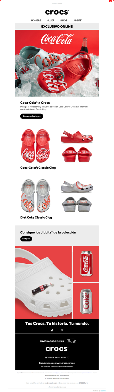 🤫 EXCLUSIVO ONLINE: Coca-Cola® x Crocs llegó a la web