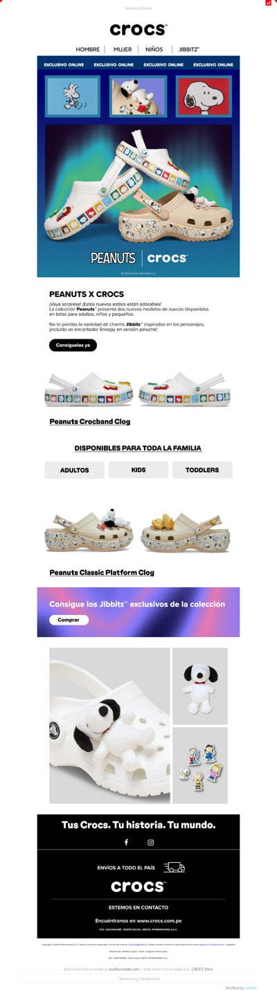 Snoopy y sus amigos llegaron a Crocs 🐾