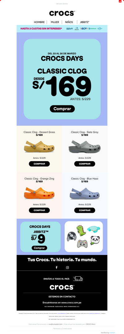 👟 Tus Classic Clog desde S/169