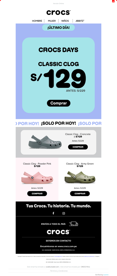 Es el último día de Crocs Days ⏳