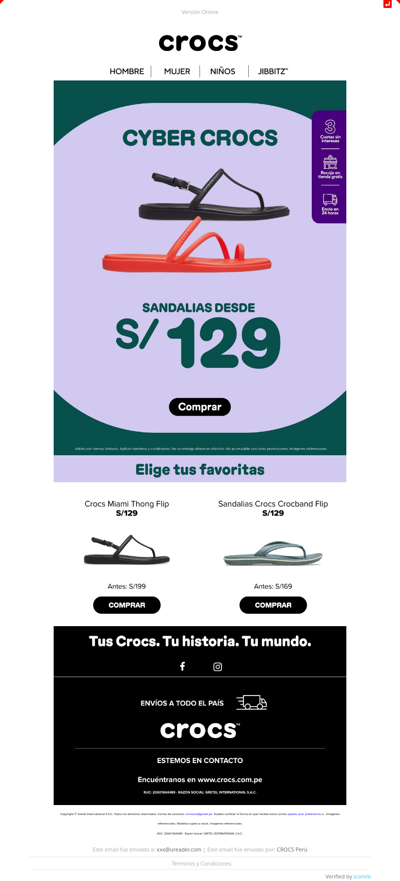 Sandalias desde S/ 129: ¡Cyber!