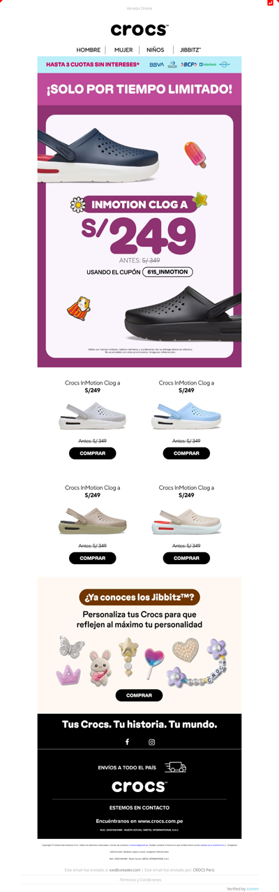 ¡InMotion Clog a S/ 249! 🚀
