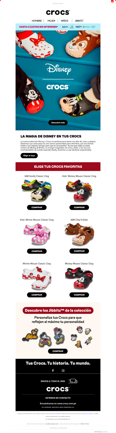Mickey, Minnie y más en tus pies