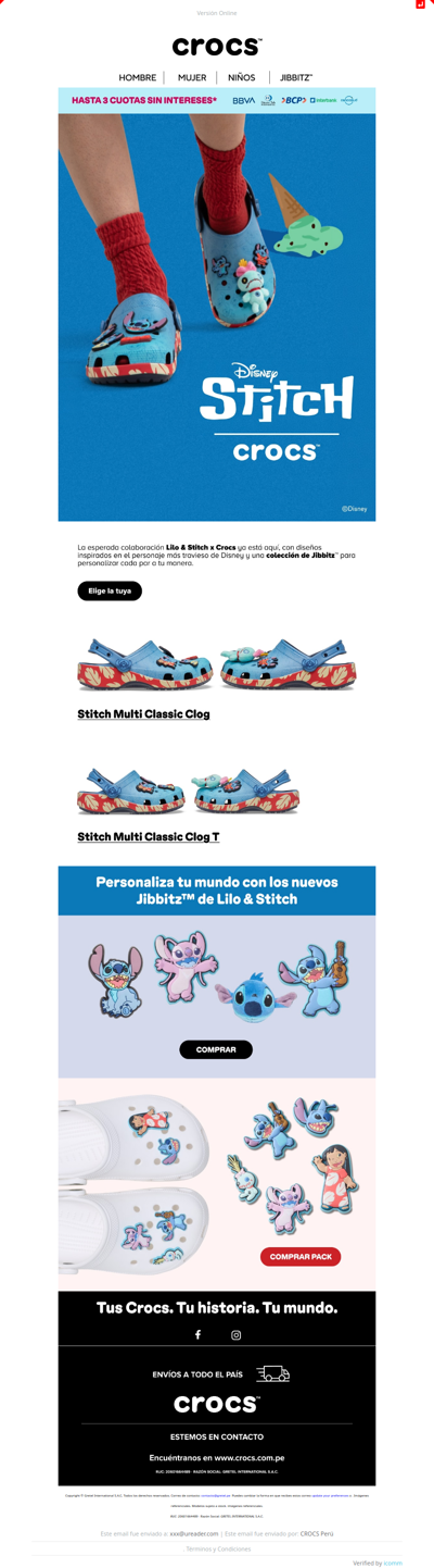 ¡Llegó Stitch a Crocs! 💙