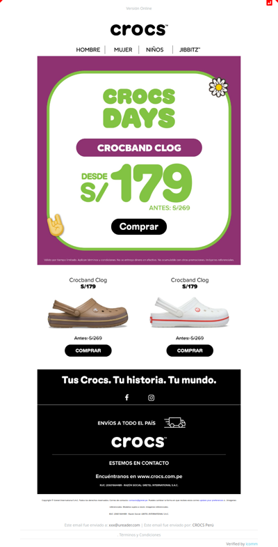 Crocband Clog desde S/ 179 ⚡