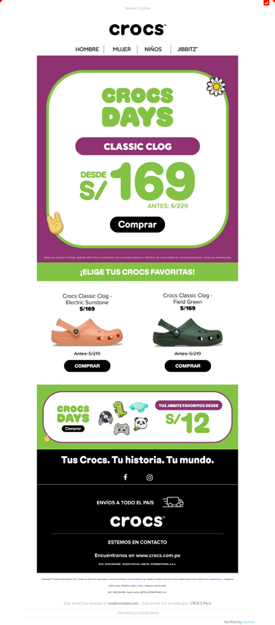 Classic Clog desde S/ 169 ⚡