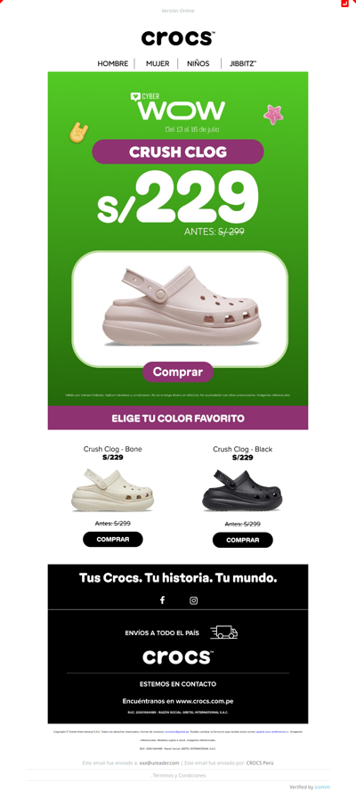 Crush Clog a S/229 🩷
