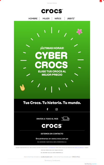 ¡Últimas horas de CYBER CROCS!