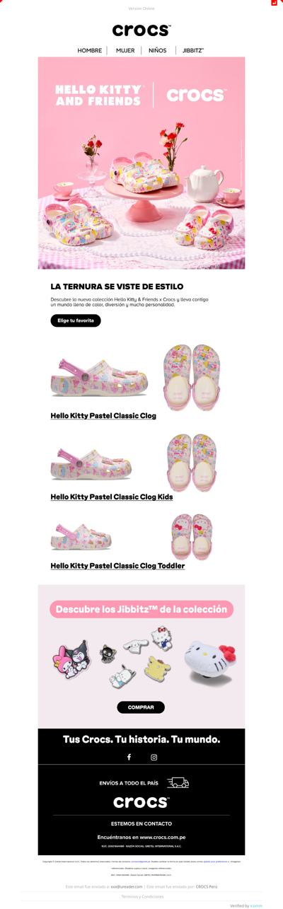 Hello Kitty x Crocs ya llegó 🎀