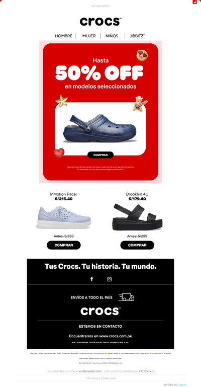 🩷 Hasta 50% OFF en tus Crocs favoritos