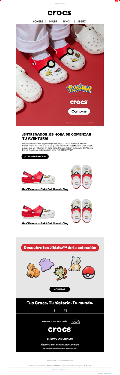 ⚡ Nueva colab: Crocs x Pokémon