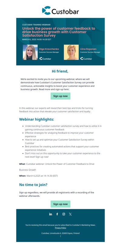 Webinar invitation: Unlock the power of customer feedback! 💚