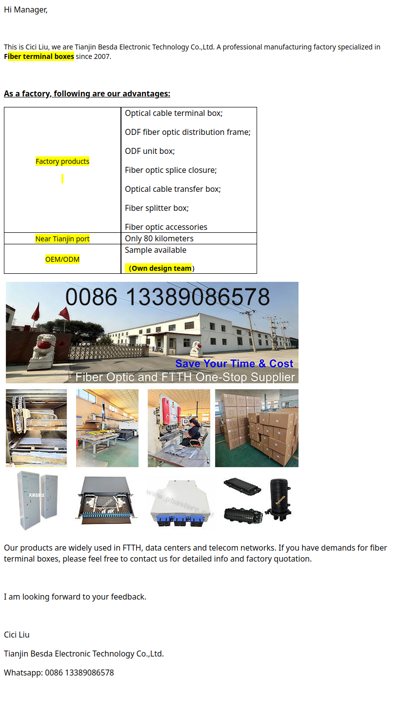 Fiber Terminal Box Factory