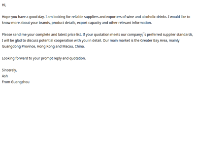 Sourcing Wine;Alcoholic Drinks.