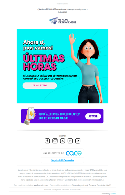 😎 ¡Aprovechá las últimas horas de descuentos! Cyber Week 🔥